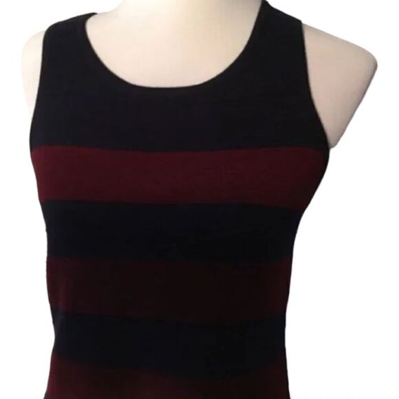 Ann Taylor Loft Sleeveless Navy & Maroon Dress size M - Picture 5 of 6